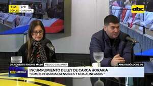 Anestesiólogos del IPS insisten en reclamo de reducción de carga horaria  - ABC Noticias - ABC Color