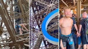 Detienen a hombre por escalar la Torre Eiffel, antes de la clausura de los Juegos Olímpicos