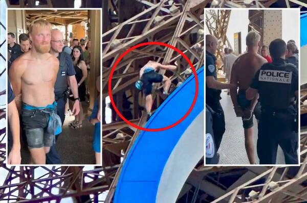 Quiso hacerse del “hombre araña” pero terminó saliendo esposado de la Torre Eiffel