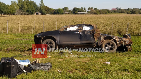DOS JÓVENES HOSPITALIZADOS TRAS VUELCO SOBRE RUTA PY01 - Itapúa Noticias