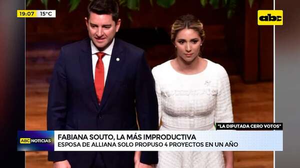 “La diputada cero votos”: esposa de Alliana solo propuso 4 proyectos en un año - ABC Noticias - ABC Color