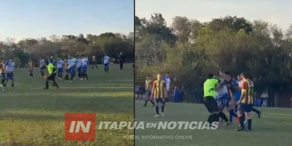 VIOLENTA RIÑA SE REGISTRÓ EN PARTIDO DE FÚTBOL DE JOSÉ L. OVIEDO - Itapúa Noticias