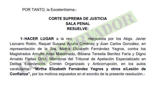 Sala Penal hace lugar a recusación de intendenta de Valenzuela contra camaristas por imparcialidad