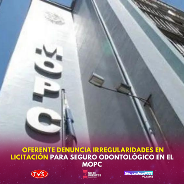 OFERENTE DENUNCIA IRREGULARIDADES EN LICITACIÓN PARA SEGURO ODONTOLÓGICO EN EL MOPC - TVS