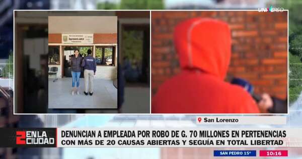 Diario HOY | Empleada es acusada de robar más de G. 70 millones en joyas y otros objetos de valor