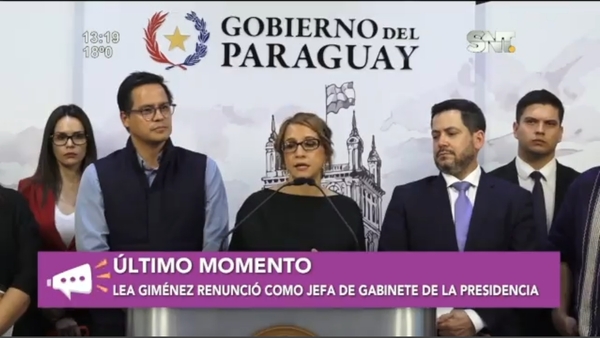 Lea Giménez renunció como jefa de gabinete de la presidencia - SNT