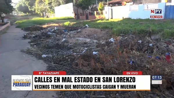Calles destruidas y convertidas en vertederos en San Lorenzo - Noticias Paraguay