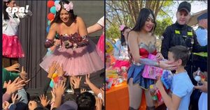 Laurys Dyva fue recibida como estrella en Villarrica y regaló sonrisas a los niños