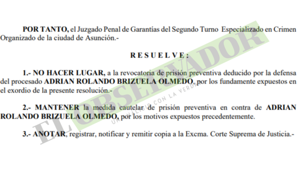Pavo Real: Procesado tiene condiciones para fugarse por lo que se mantiene su prisión preventiva