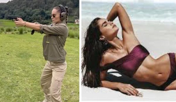 [VIDEO] ¡Haihue…! Top model paraguaya se prepara para ser pistolera