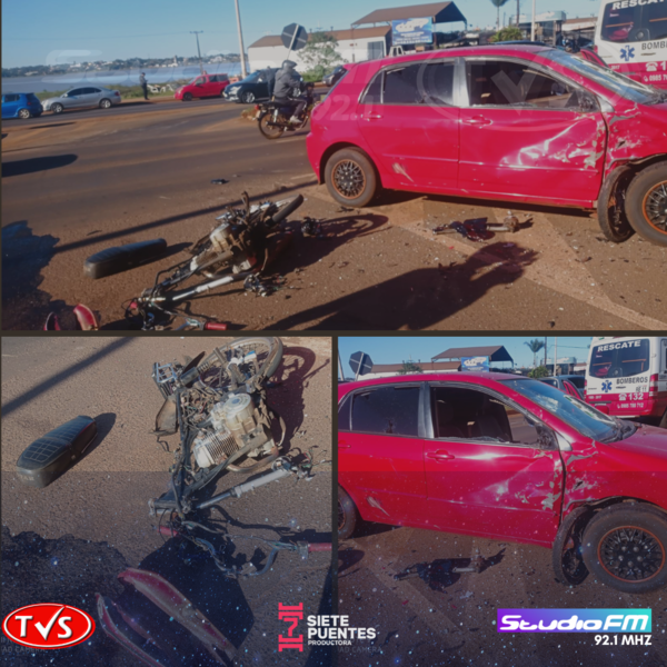 SINIESTRO VIAL EN ENCARNACIÓN DEJA LESIONADOS Y DAÑOS MATERIALES - TVS