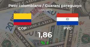 Peso colombiano / Guaraní paraguayo en Paraguay hoy: precio del 12 de agosto - Cotizaciones - ABC Color