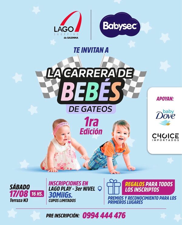 Lago Shopping será sede de la 1ª Carrera de Gateo de Bebés - La Clave