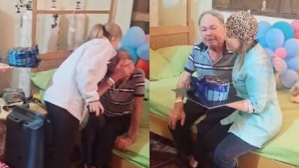 ¡Yo piko lloro! Doctora y enfermeras visitaron a abuelo enfermo en su cumpleaños