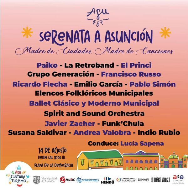 Asunción prepara una cargada agenda de actividades para celebrar su 487° aniversario - .::Agencia IP::.