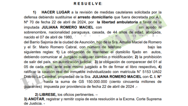 Otorgan libertad ambulatoria a funcionaria judicial por demostrar arraigo y sometimiento a proceso
