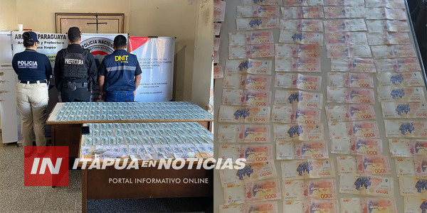 DETUVIERON A UN HOMBRE CON IMPORTANTE CANTIDAD DE DINERO EN LA ADUANA DE ENCARNACIÓN - Itapúa Noticias