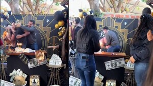 Tortazo por la cara dejó sin pastel a los invitados de un cumpleaños