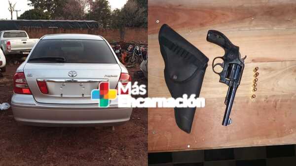 Recuperan automóvil hurtado e incautan arma de fuego en Edelira