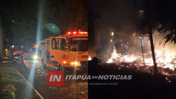 INCENDIO CONSUME VIVIENDA EN SAN JUAN DEL PARANÁ - Itapúa Noticias