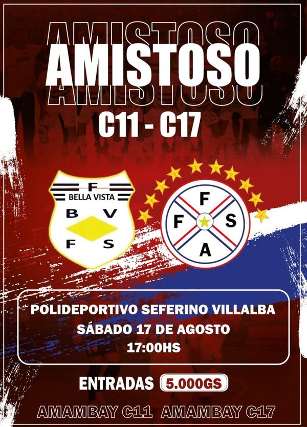 Amistosos de selecciones C11 y C17 ante la Federación Bellavisteña de Fútbol de Salón