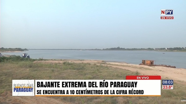 Bajante extrema del río Paraguay a 10 cm de una cifra récord - Noticias Paraguay