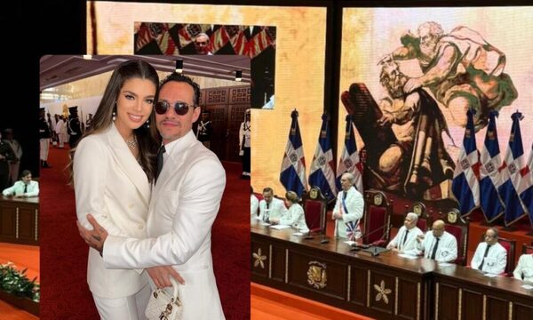 ¡Qué cool! ¡Mirá el look de Nadia Ferreira y Marc Anthony en la asunción presidencial en Dominicana!