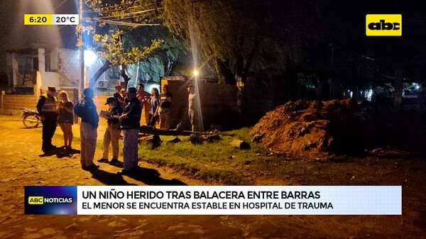Niño de 5 años fue herido tras balacera entre barras - ABC Noticias - ABC Color