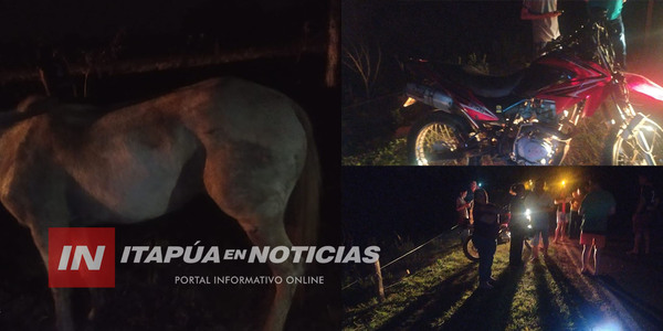 DOS JÓVENES RESULTARON HERIDOS TRAS IMPACTAR CONTRA UN CABALLO - Itapúa Noticias