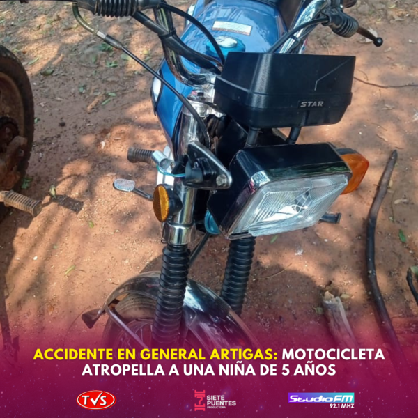 GENERAL ARTIGAS: MOTOCICLETA ATROPELLA A UNA NIÑA DE 5 AÑOS - TVS