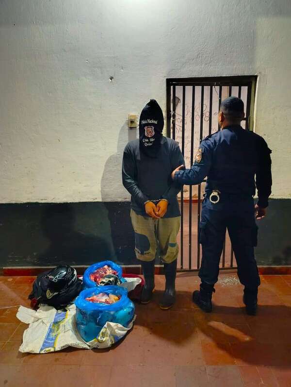 Quiindy: detienen a supuesto abigeo con 41 kilos de carne de dudoso origen - Nacionales - ABC Color