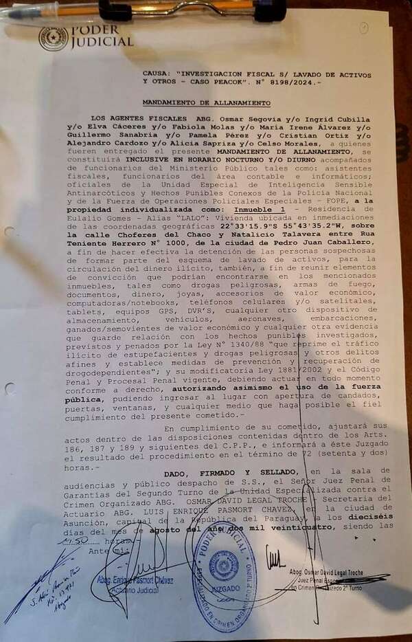 “Lalo” Gomes: Allanamiento a la casa de PJC fue en busca de evidencias de lavado de activos - Nacionales - ABC Color