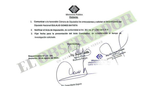 Pedido de deaafuero de Lalo Gomes era por lavado de activos y asociación criminal