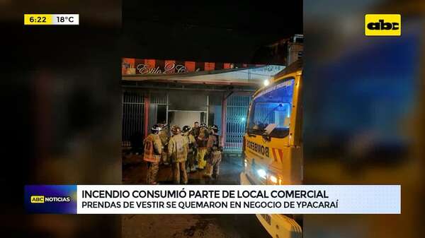 Ypacaraí: Incendio consumió parte de local comercial - ABC Noticias - ABC Color
