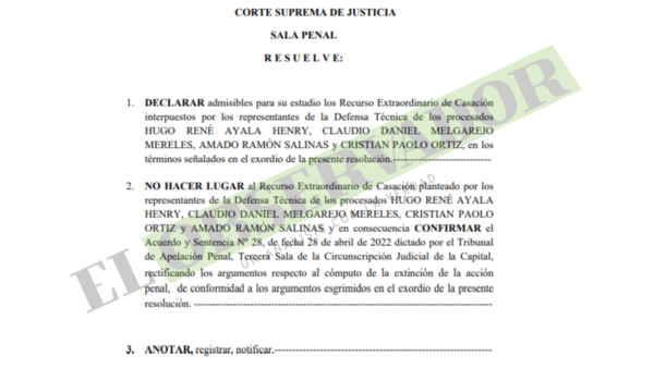 Desacuerdo con conclusión de Tribunal no trae aparejada la nulidad del fallo, sostiene la Sala Penal