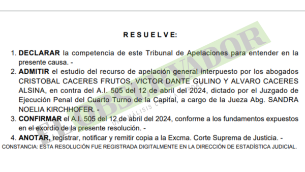 Cajubi: Informes no favorables inciden para ratificar rechazo a libertad condicional para coondenado