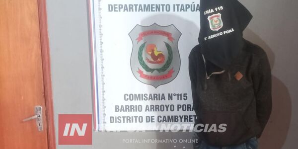 DETUVIERON A UN SUJETO POR INTENTO DE HURTO EN CAMBYRETÁ - Itapúa Noticias