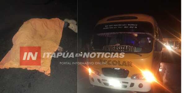 PEATÓN FALLECE TRAS SER EMBESTIDO POR MINIBÚS EN TRINIDAD - Itapúa Noticias