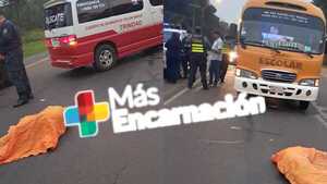 Indigena fallece embestido por bus universitario sobre la Ruta PY06