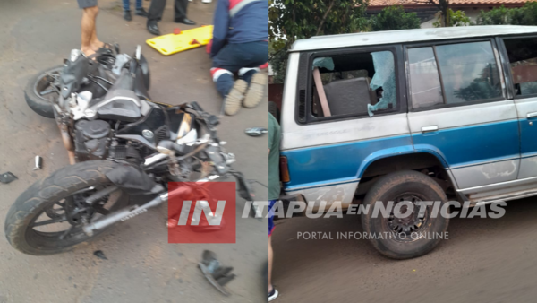 MOTOCICLISTA RESULTÓ LESIONADO TRAS ACCIDENTE EN ENCARNACIÓN - Itapúa Noticias