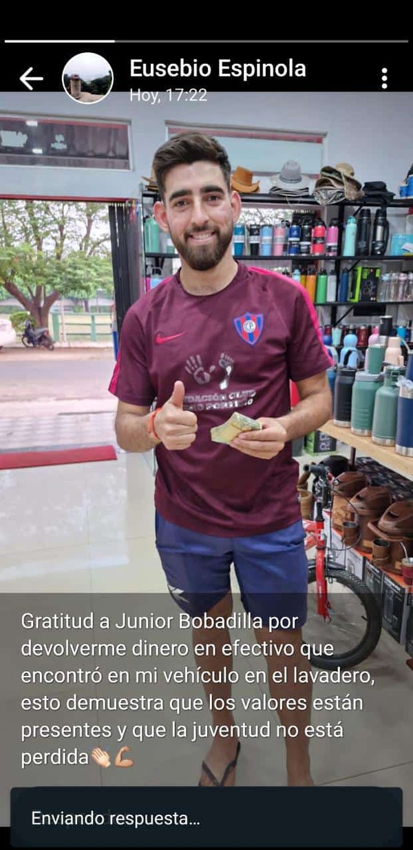 Empleado de lavadero devuelve más de Gs. 5.000.000 encontrados en un vehículo