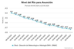 Alerta hidrológica: a un centímetro del récord histórico de bajante del Río Paraguay - Economía - ABC Color