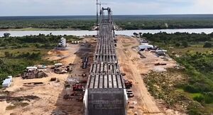 Avanza la construcción del puente Bioceánico entre Paraguay y Brasil con importantes progresos en el lado paraguayo - El Trueno