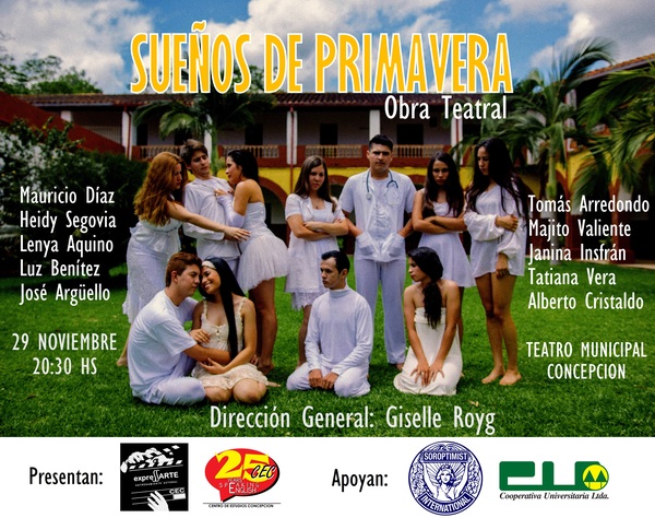 Jóvenes concepcioneros presentan obra teatral «Sueños de Primavera»