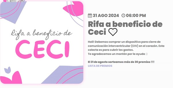 Ceci nos necesita para poder operarse del corazón - Unicanal