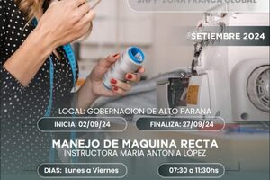 Alistan curso de manejo de máquina recta