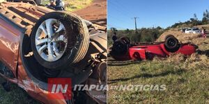 DOBLE VUELCO EN PIRAJU´I DEJA UNA PERSONA ATRAPADA Y LESIONADOS - Itapúa Noticias