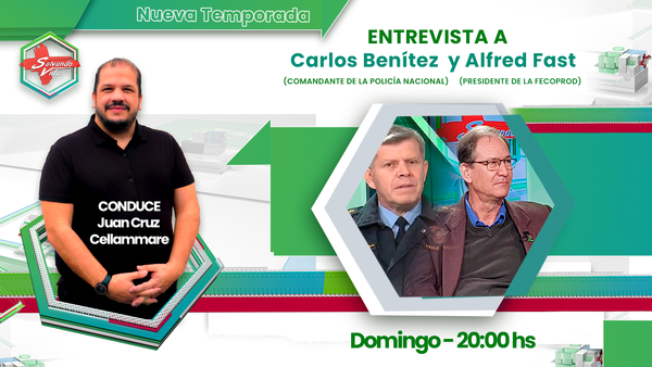 Dos figuras de peso en Salvando Vidas: Alfred Fast, presidente de la FECOPROD y Carlos Benítez, comandante de la Policía Nacio