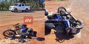 MOTOCICLISTA RESULTÓ HERIDO TRAS COLISIÓN EN CNEL. BOGADO  - Itapúa Noticias