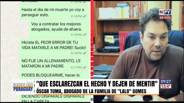 Abogado de la familia Gomes exige a Riera mostrar supuestas amenazas - Noticias Paraguay